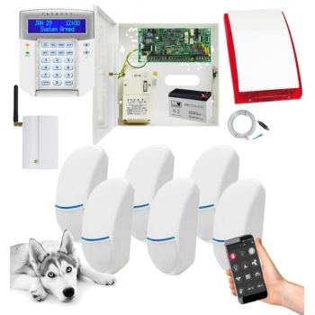 SYSTEM ALARMOWY PARADOX SPECTRA SP4000 + 6 CZUJEK BINGO Plus + K32LCD+ + GSM2000 + SP-4001R